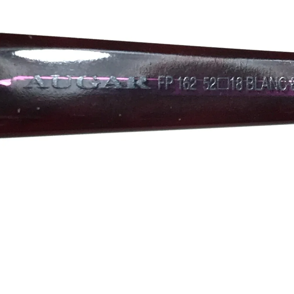 Augar Eyeglasses Frames FP 162 BLANC Red Purple Silver 22KT GP Plated 52-18-130